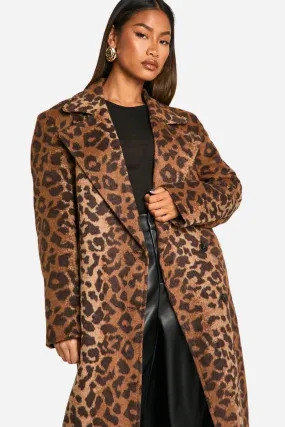 Leopard Wool Coat