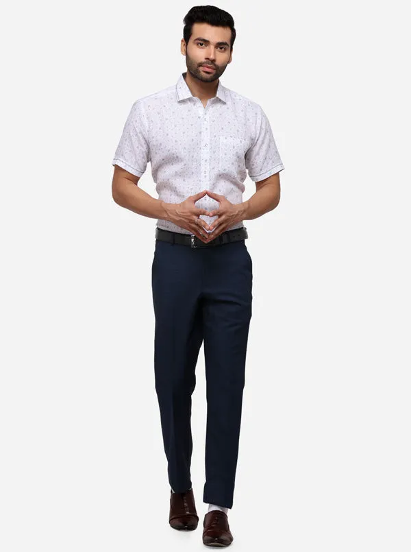 Light Blue Slim Fit Checked Formal Trouser | JB Studio