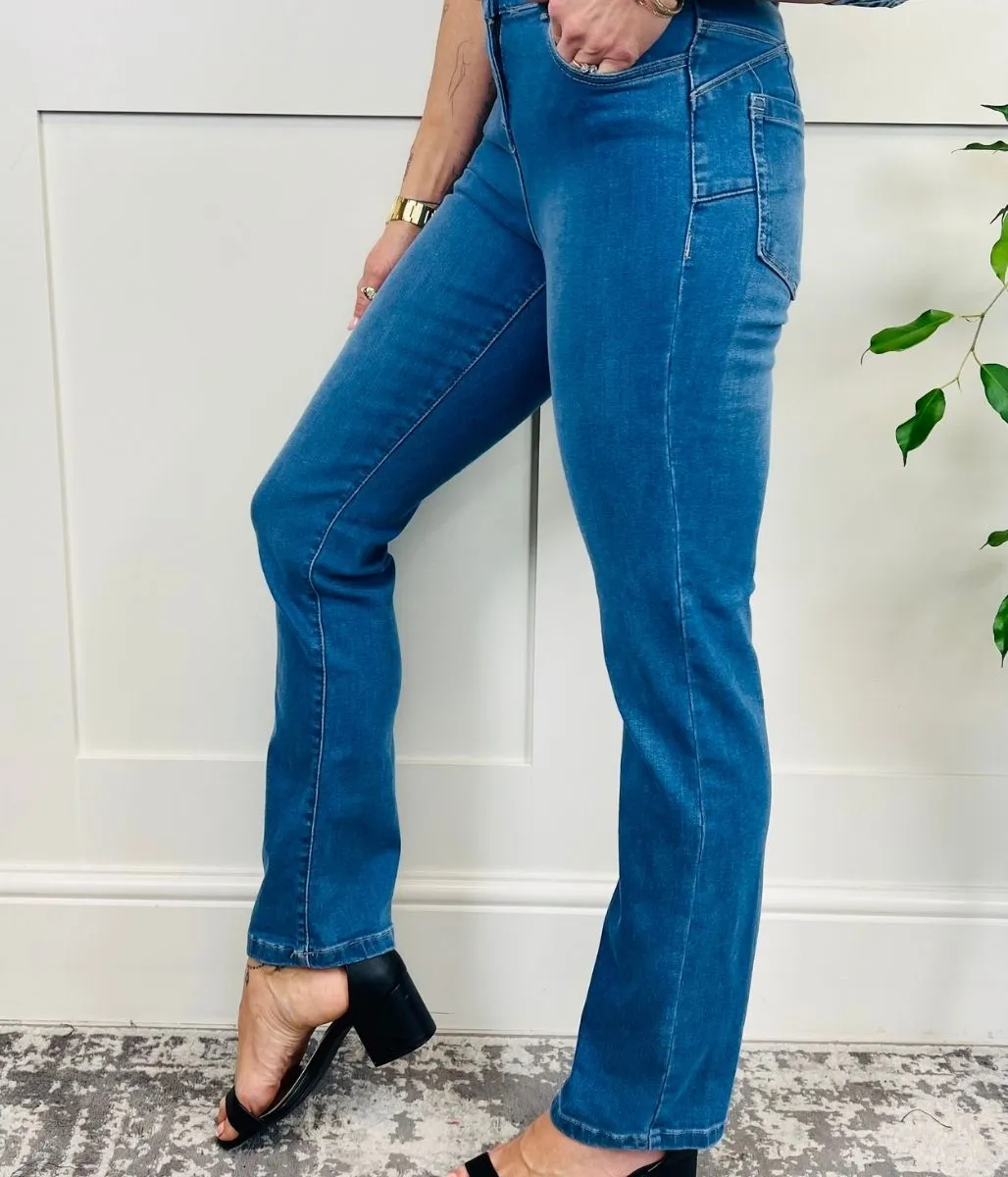 Light Denim Bootcut Enhancer Jeans