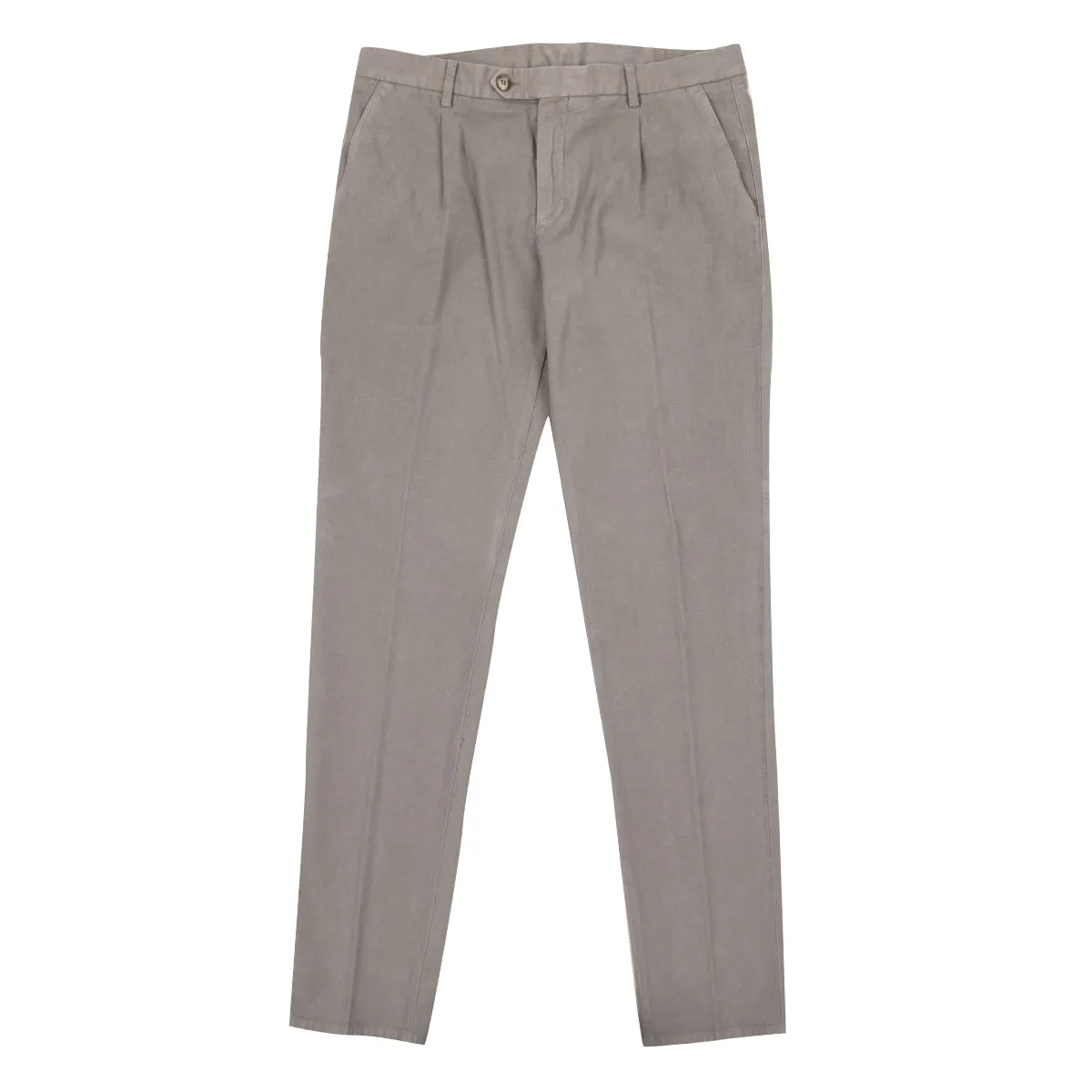 Light Grey Moleskin Cotton Stretch Chinos