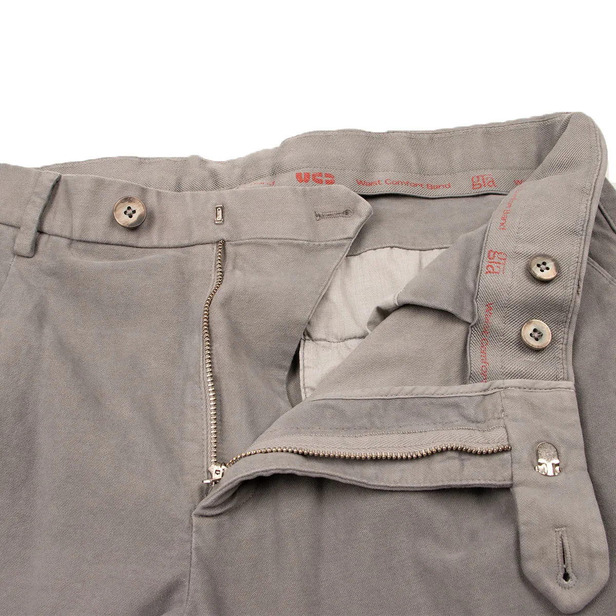 Light Grey Moleskin Cotton Stretch Chinos