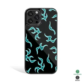 Lil Flames Black Blue Phone Cover | Glass Case