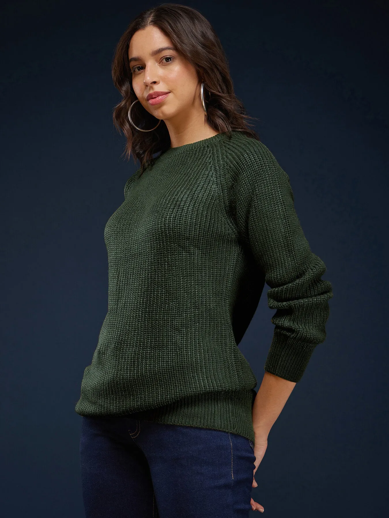 LivSoft Pearl Knit Sweater Tunic - Olive