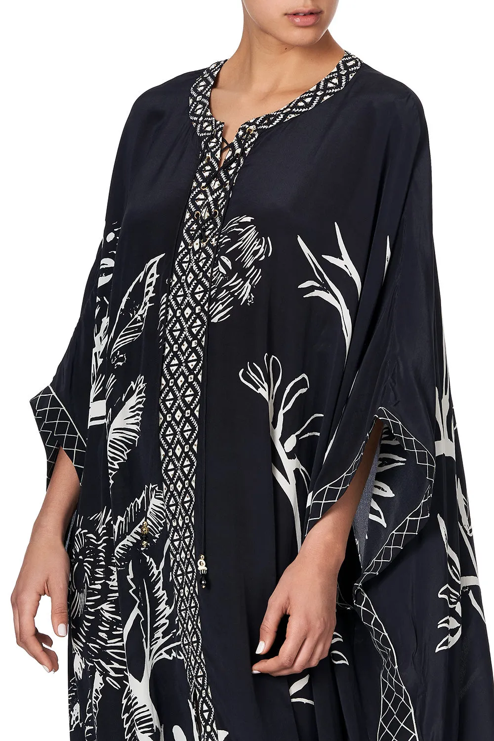 LONG LACE UP KAFTAN WITH EYELETS BOTANICAL BANDITS