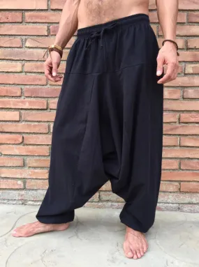 Loose Fit Cotton Pants Black