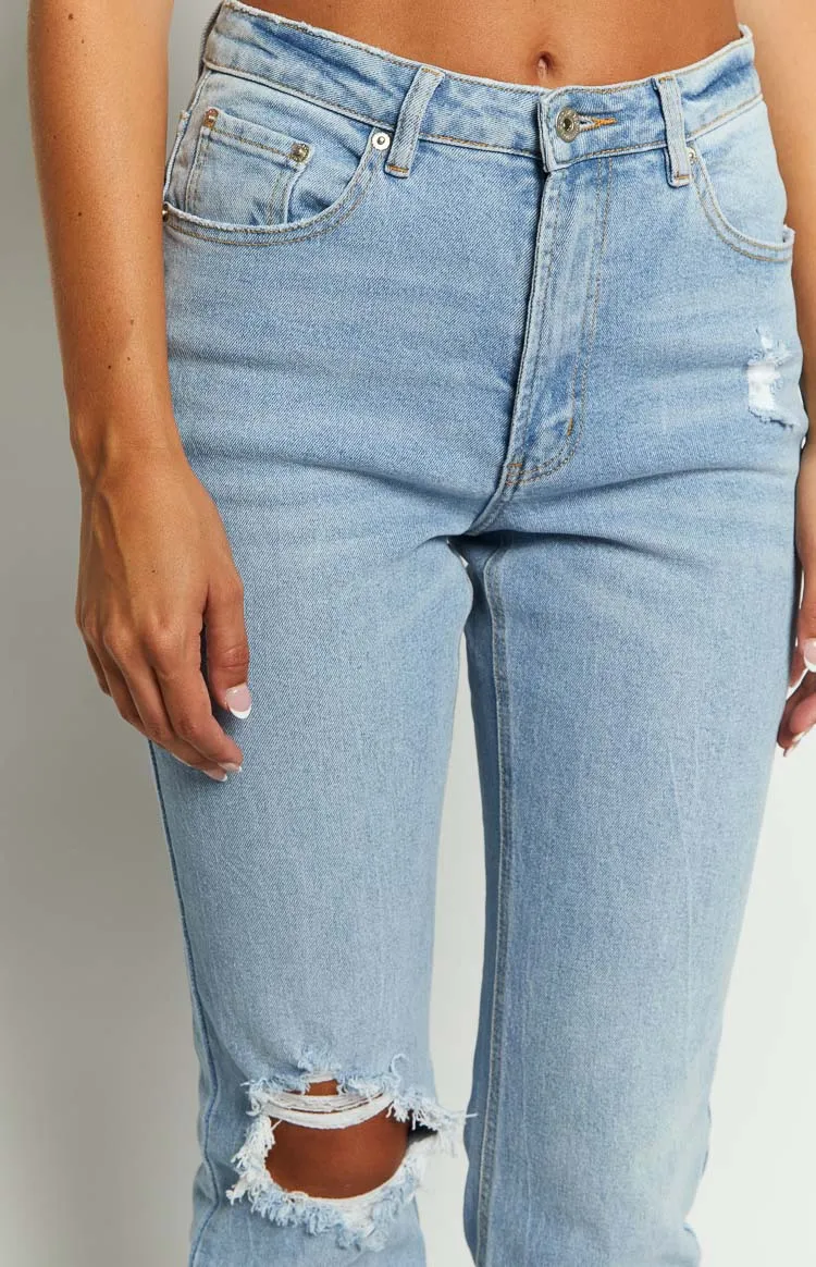 Loui Mid Wash Straight Leg Denim Jeans