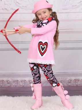 Lovestruck Heart Tunic, Scarf and Legging Set