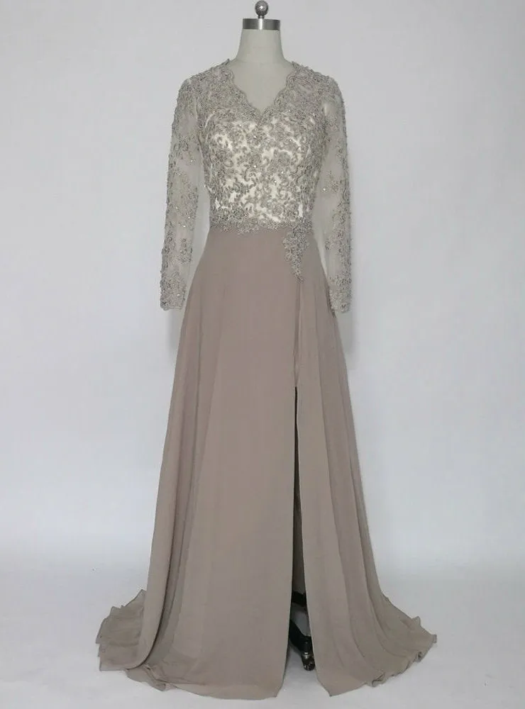 Luxurious Long Sleeves Mother of the Bride Dresses Evening Gown