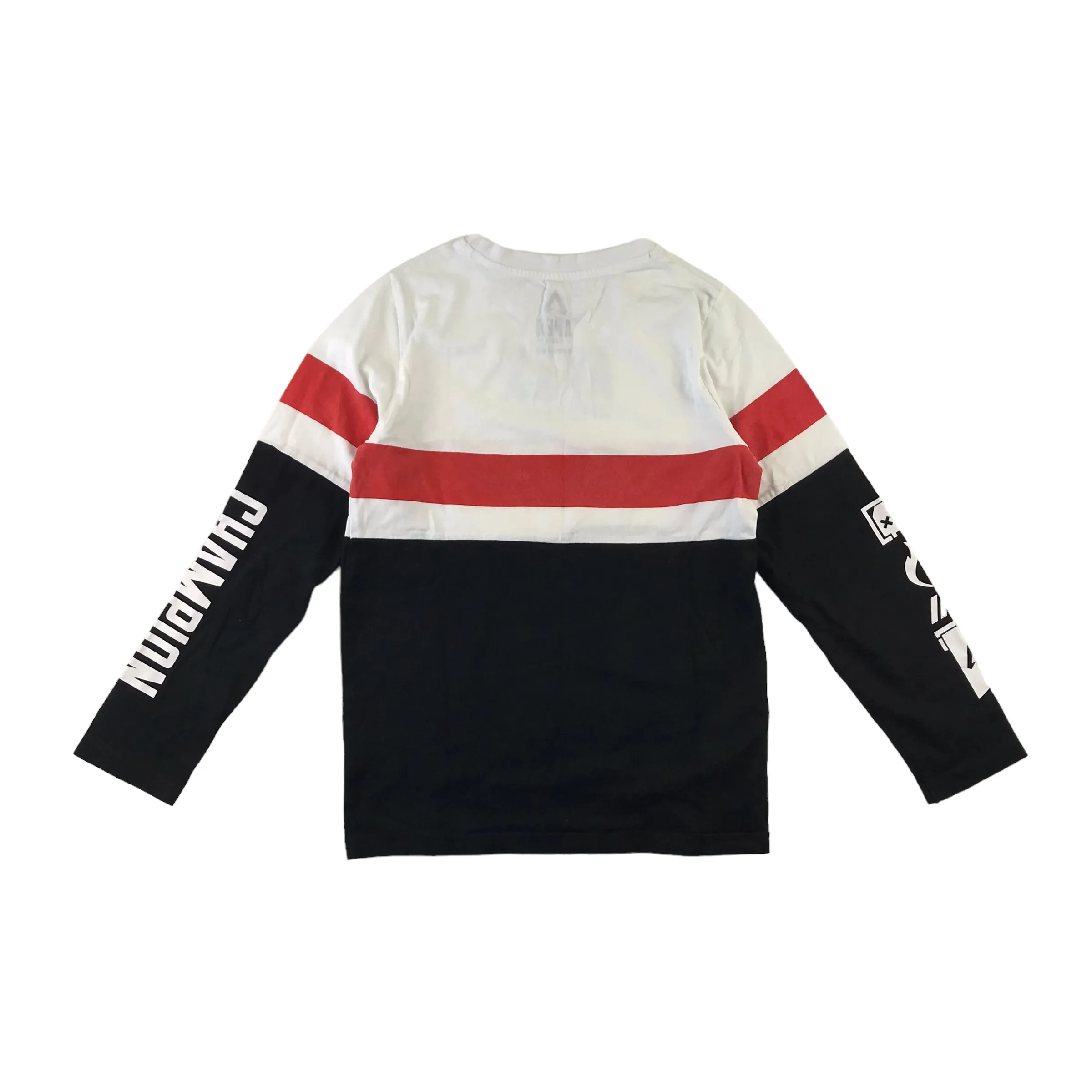 Matalan t-shirt age 8-9 years black and white Apex Legends long sleeve panelled cotton