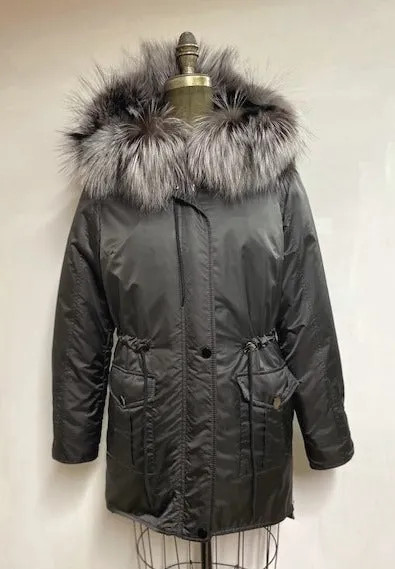 Maya - Quilted Removable Fur Lined Puffer Coat