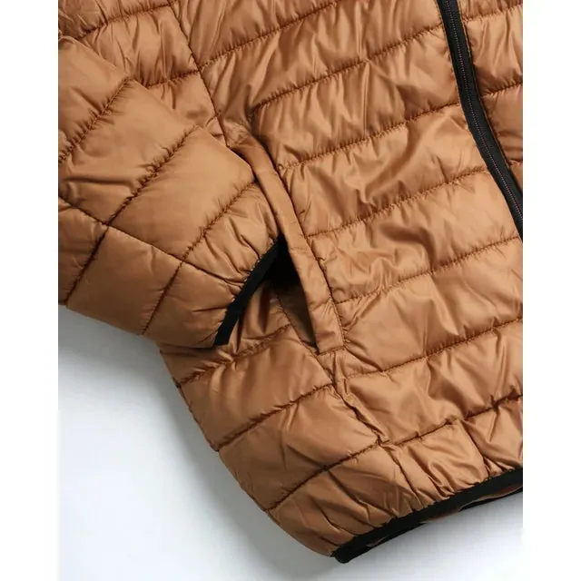 Men's Jacket - Packable Puffer Coat Wheat - Bass Creek