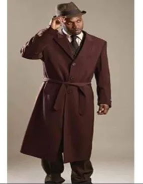 Mens Overcoat - Topcoat For Men - Winter Fabric - Brown Belted Overcoat - Wool and Cashmere Topcoat - Full length men's Coat - men's Long Coat