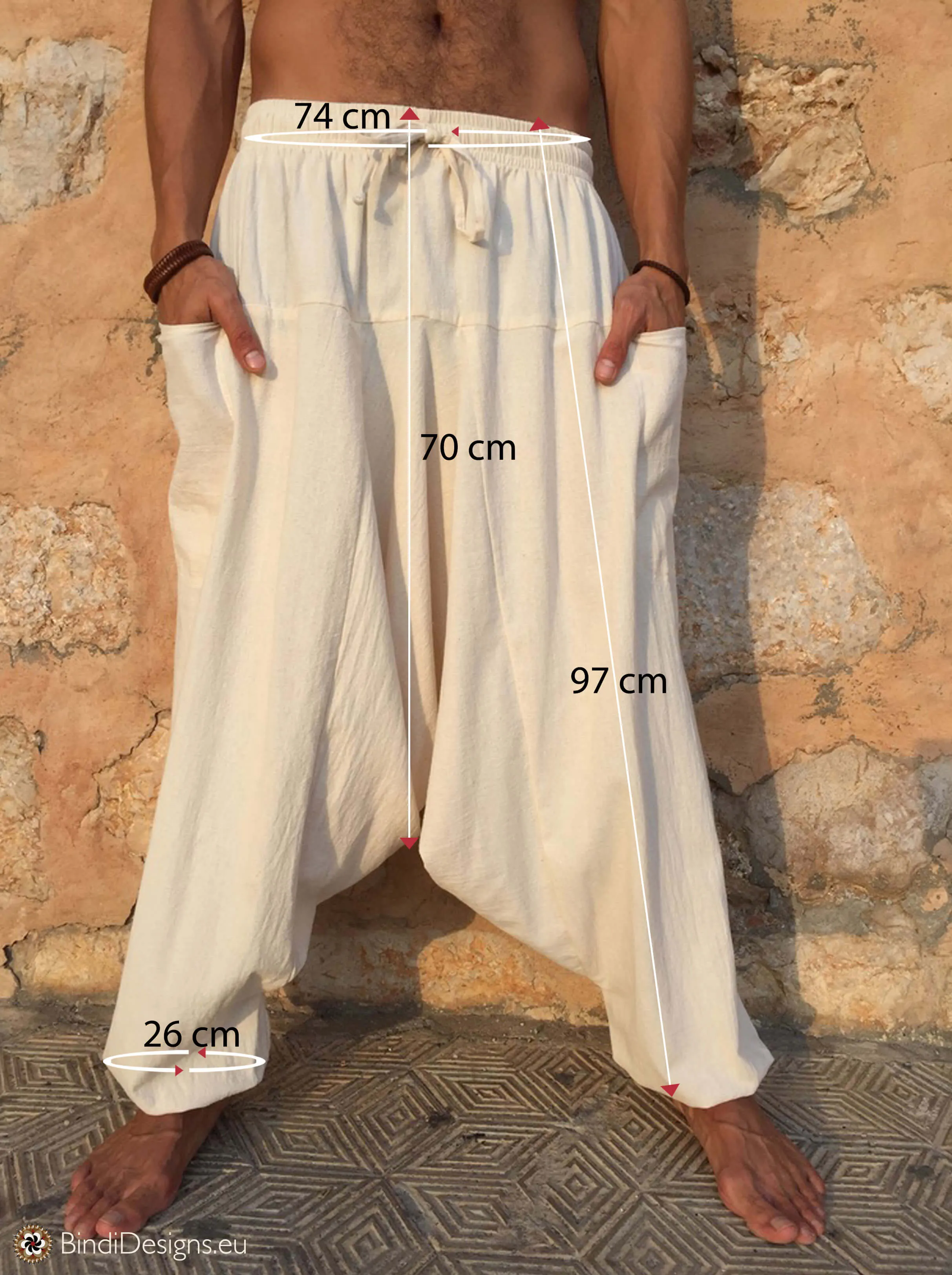 Natural Cotton Loose Fit Drawstring Pants