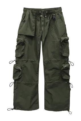 Nylon Parachute Pants- GREEN