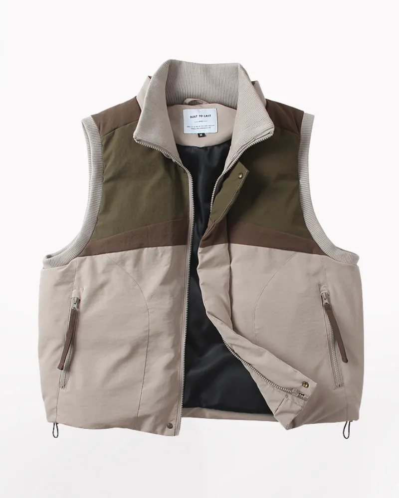 Outdoor Contrast Color Unisex Winter Cotton Vest