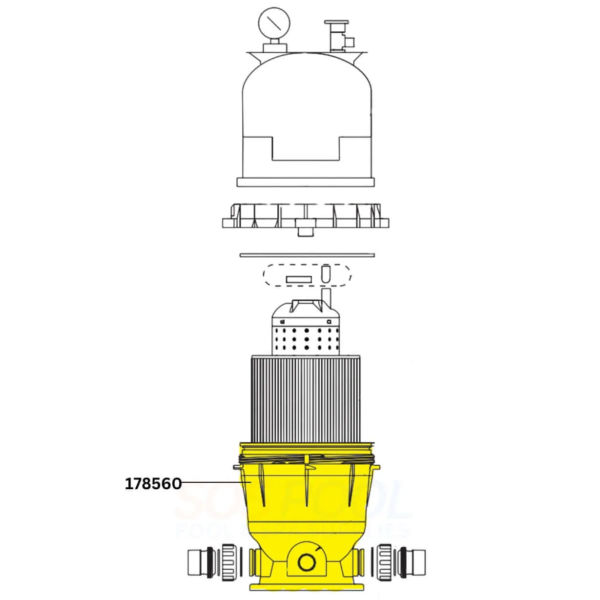 Pentair Tank Bottom For Clean and Clear 150 and 200 Filters | 178560