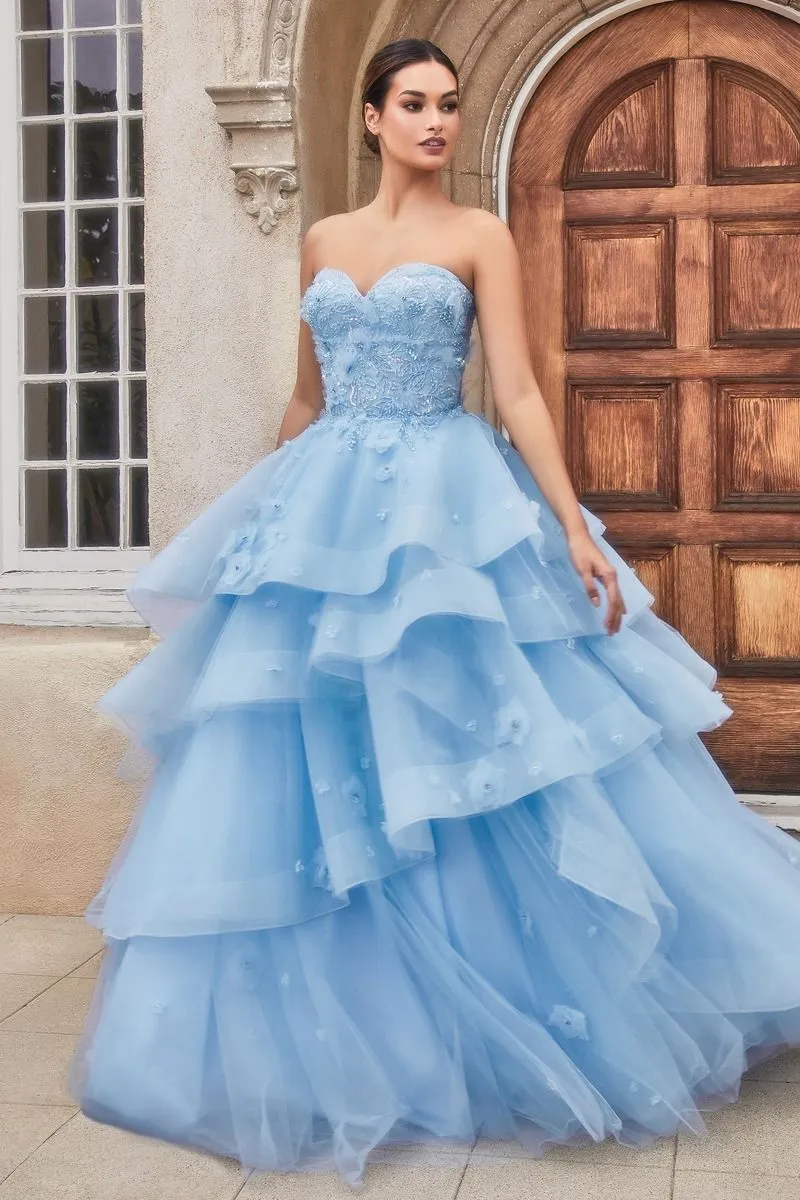 PEONY PETAL COUTURE LAYERED BALL GOWN CDA1220