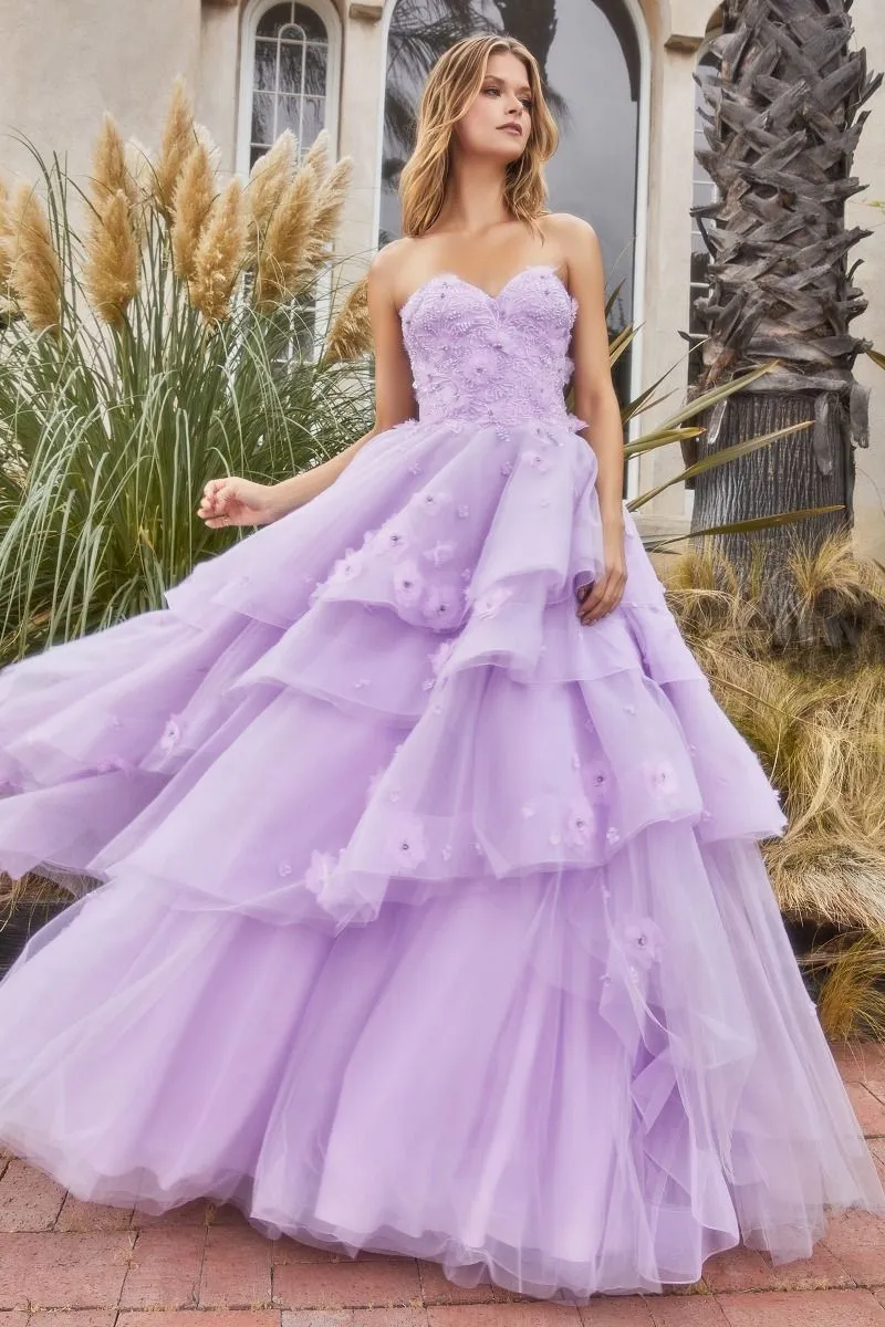 PEONY PETAL COUTURE LAYERED BALL GOWN CDA1220