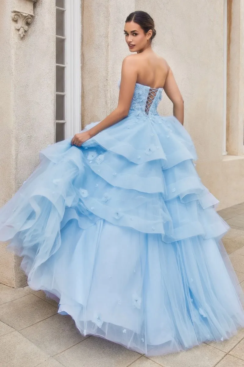 PEONY PETAL COUTURE LAYERED BALL GOWN CDA1220