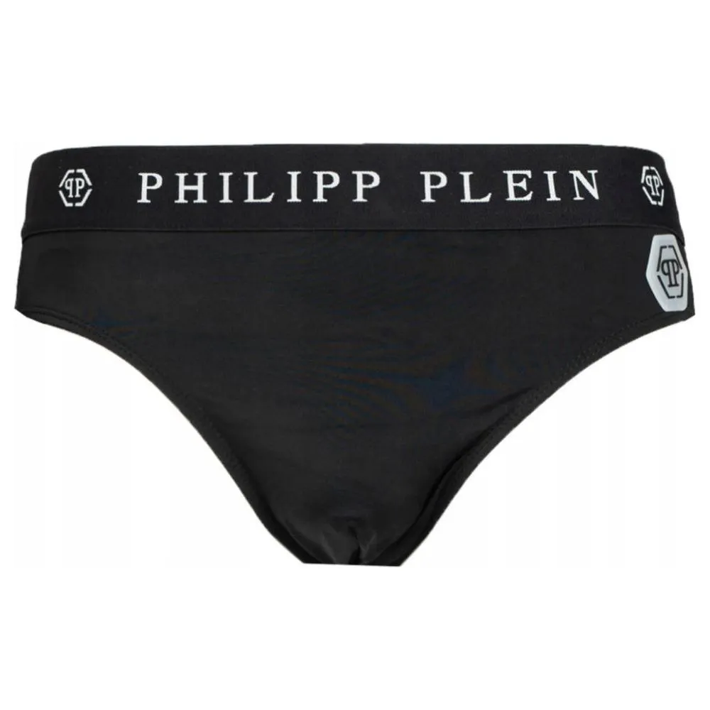 Philipp Plein Sleek Nylon Swim Briefs with Iconic Logo Detail