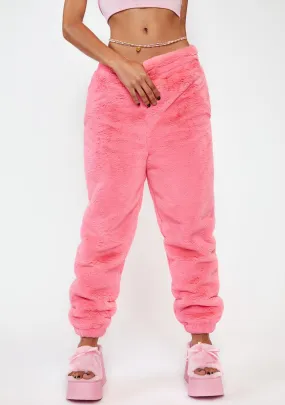 Pink Tommy Faux Fur Pants