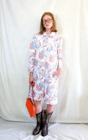 Quilted 1970's Coat Dress