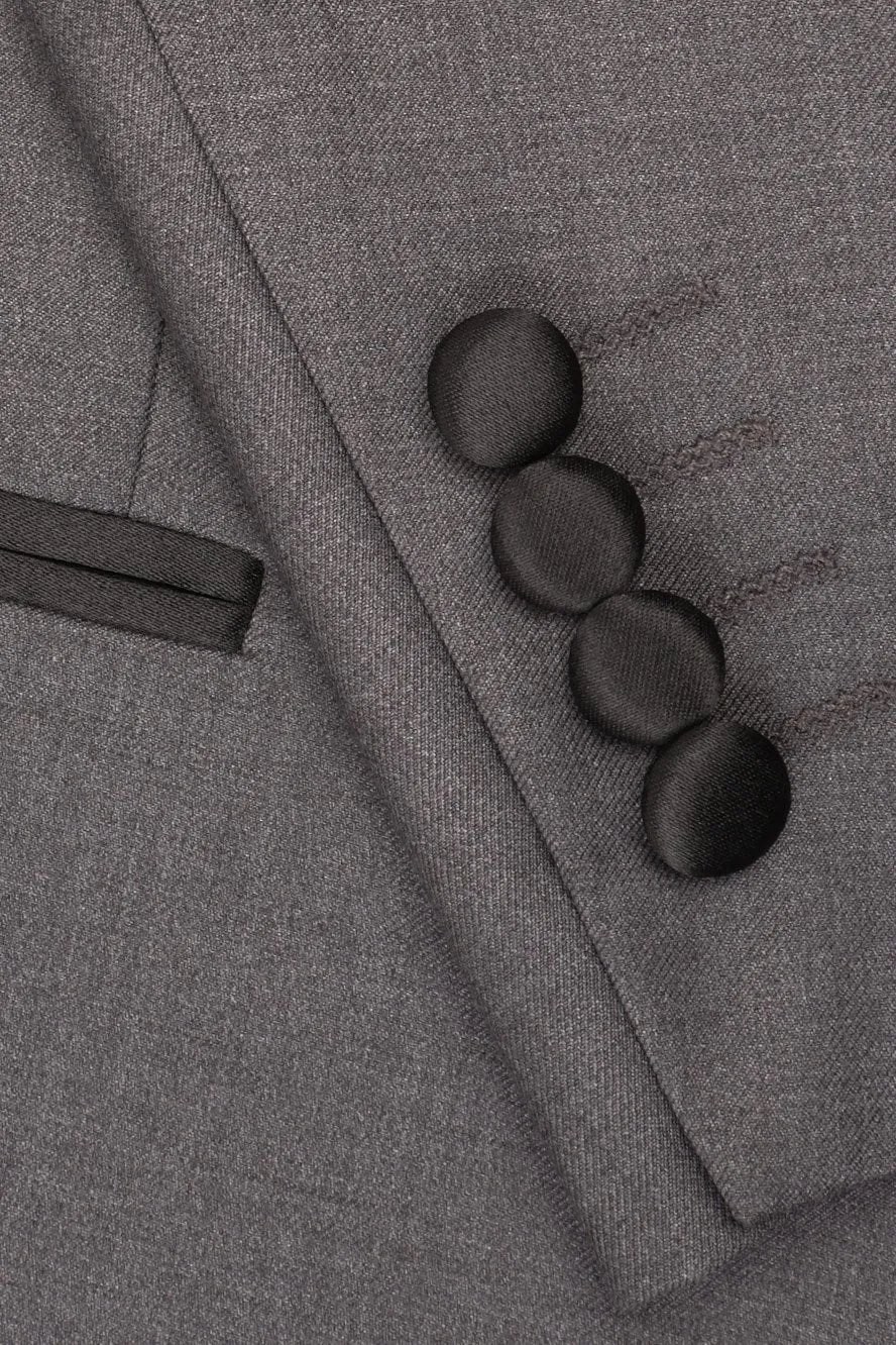 "Milan" Steel Grey Tuxedo Jacket