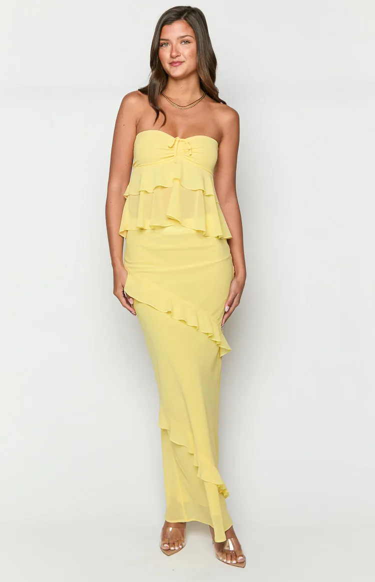 Raleigh Yellow Ruffle Maxi Skirt