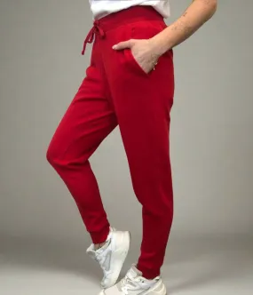 Red Soft Fleece Cuffed Joggers