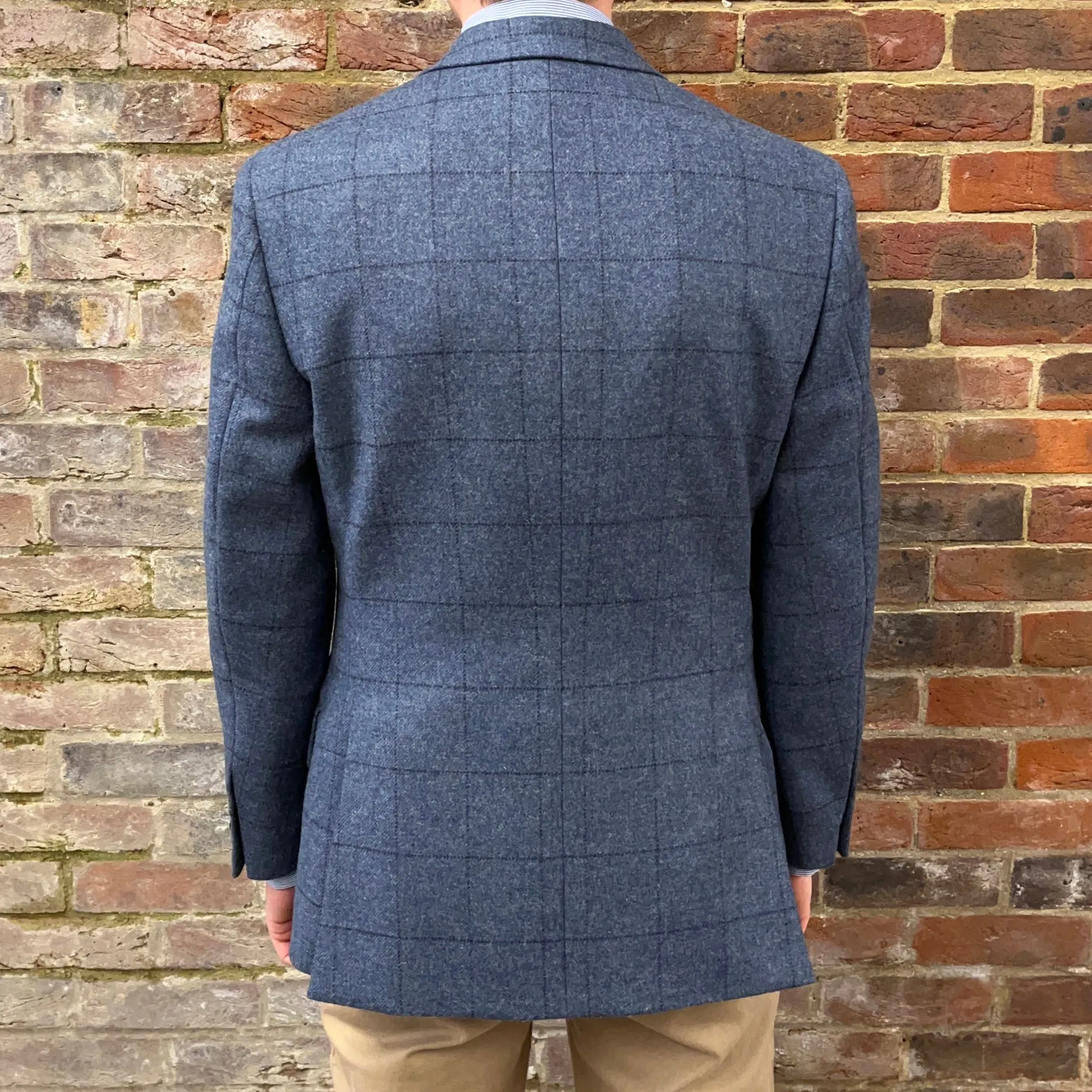 Regent - 'Max' Jacket - Blue with Overcheck Wool 310g - Marton Mills