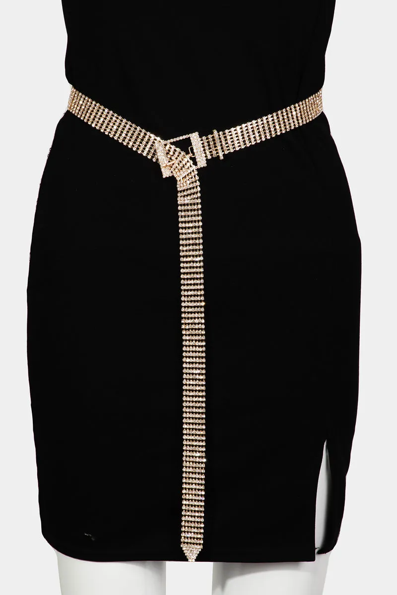 Rhinestone Chain Link Fashion Belt