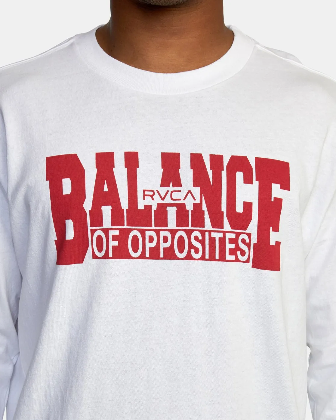 RVCA Balance Block Long Sleeve Tee - Snow Marle