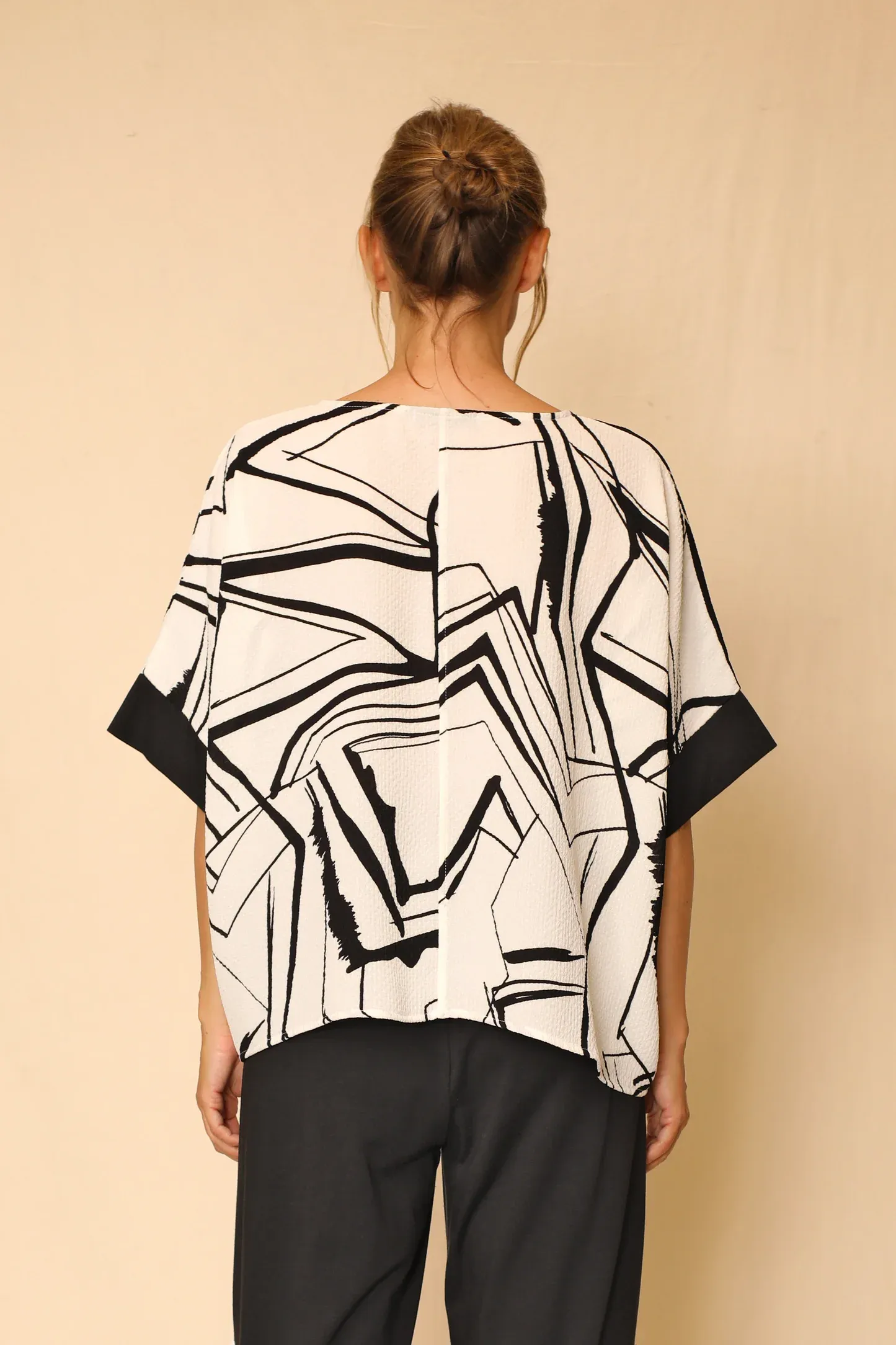 Salt & Coal Pattern Short Sleeve Angeline Top