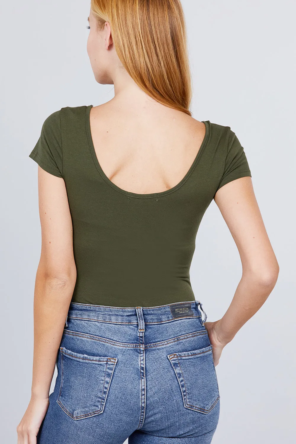 SHORT SLEEVE SCOOP NECK BODYSUIT