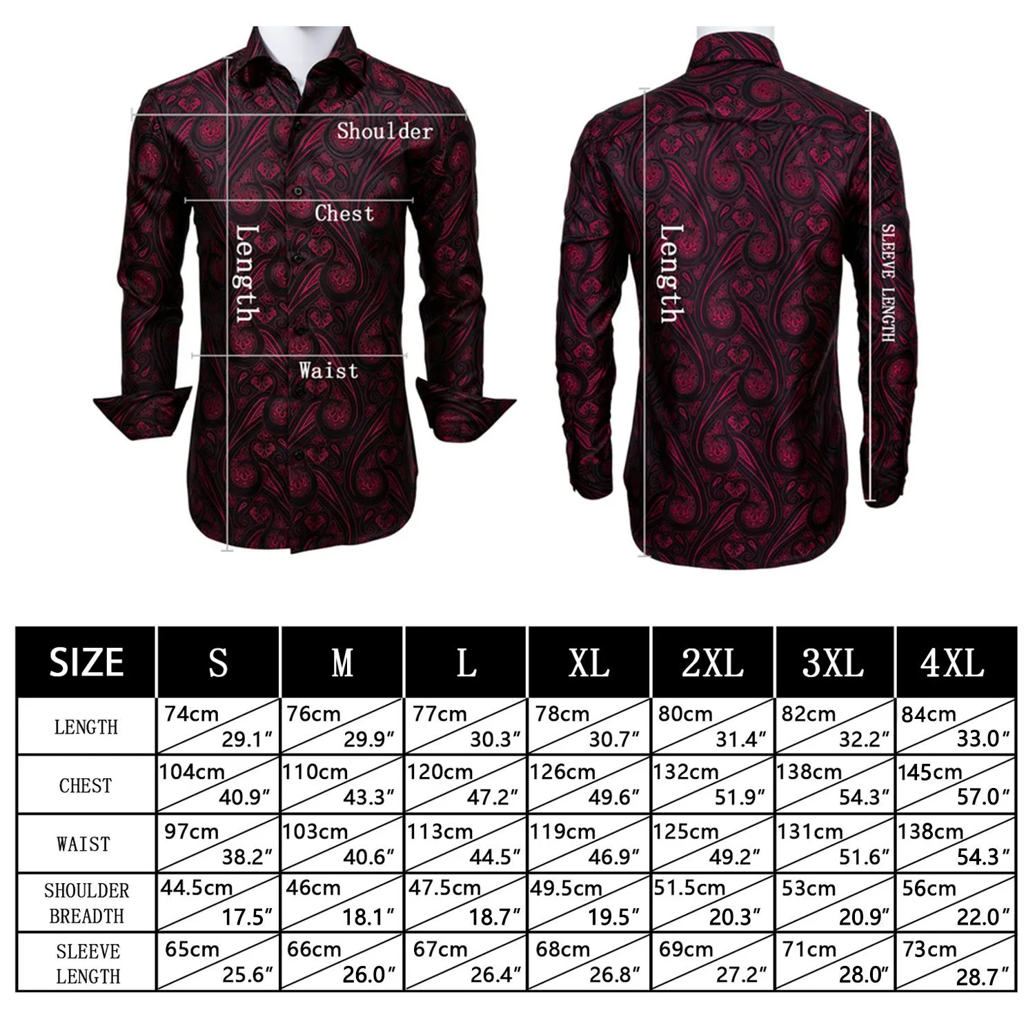 Splicing Style Pink with Purple Floral Edge Men's Long Sleeve Shirt