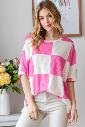 Spring Checkered Oversized Top