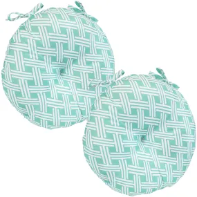 Sunnydaze Polyester Round Bistro Chair Cushions - Set of 2