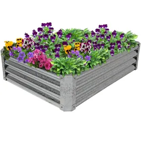 Sunnydaze Rectangle Galvanized Steel Raised Garden Bed - 48"