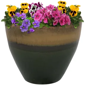 Sunnydaze Resort Glazed Ceramic Planter - 13"