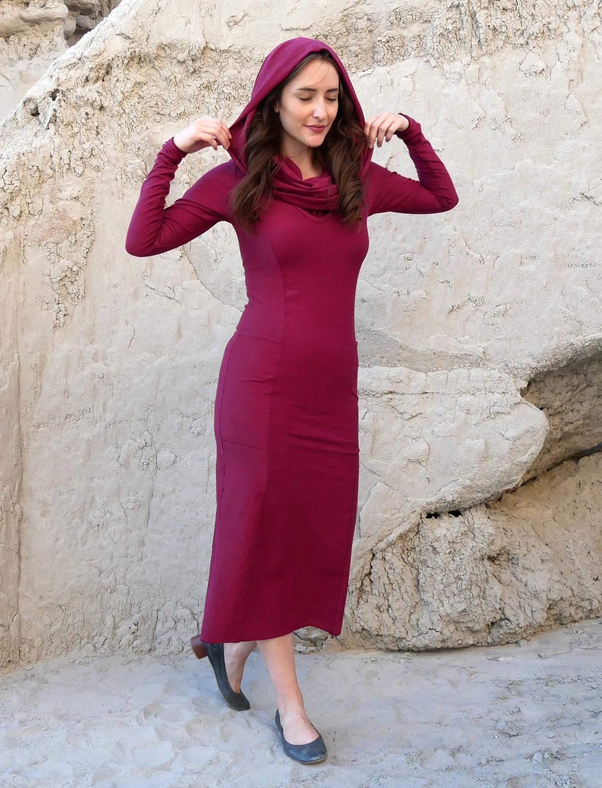 Super Cowl Perfect Pockets PENCIL Below Knee Dress