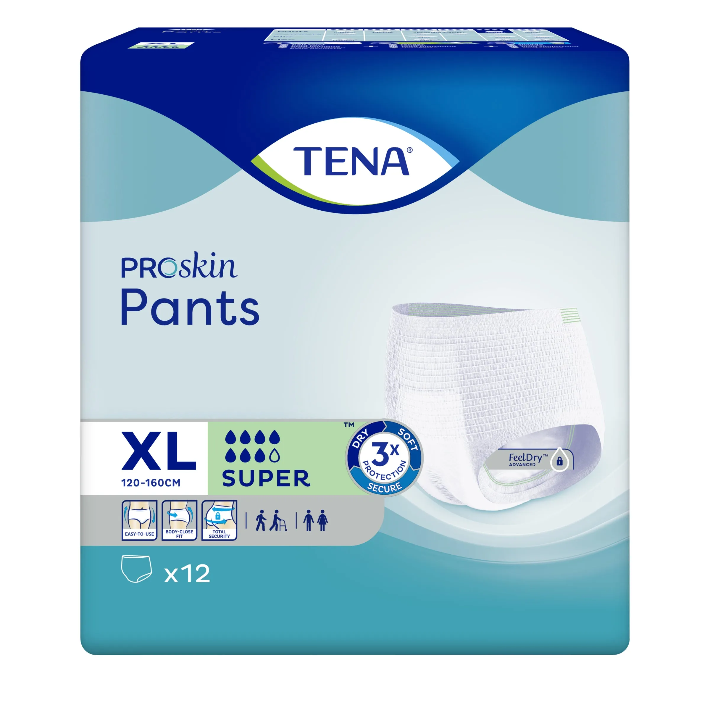 Tena Pants Super XL PROskin 120-160cm (Packet 12)