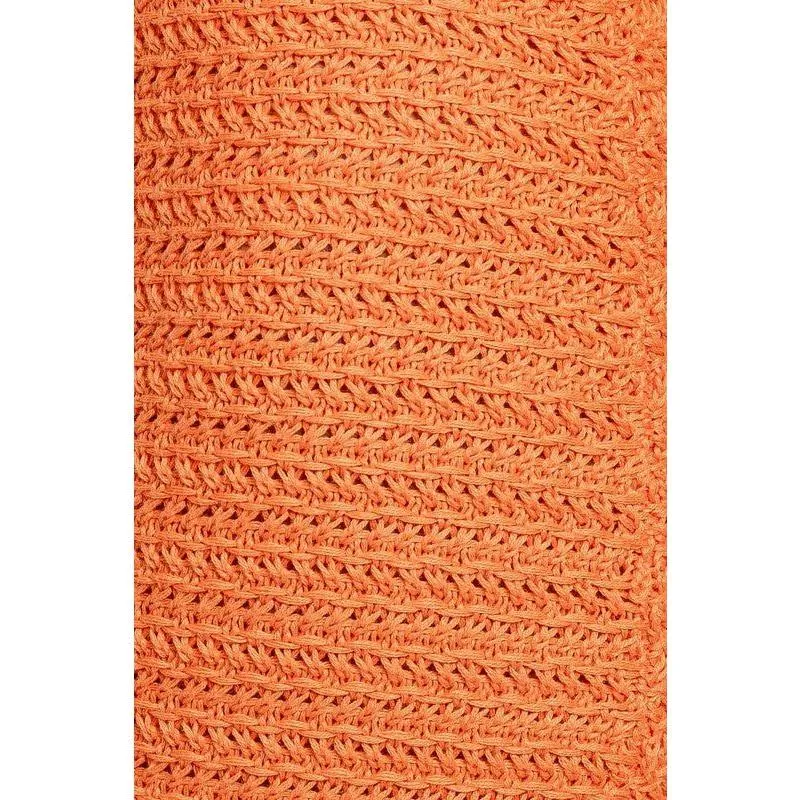 The La Jolla Crochet Midi Dress In Orange Or Cream