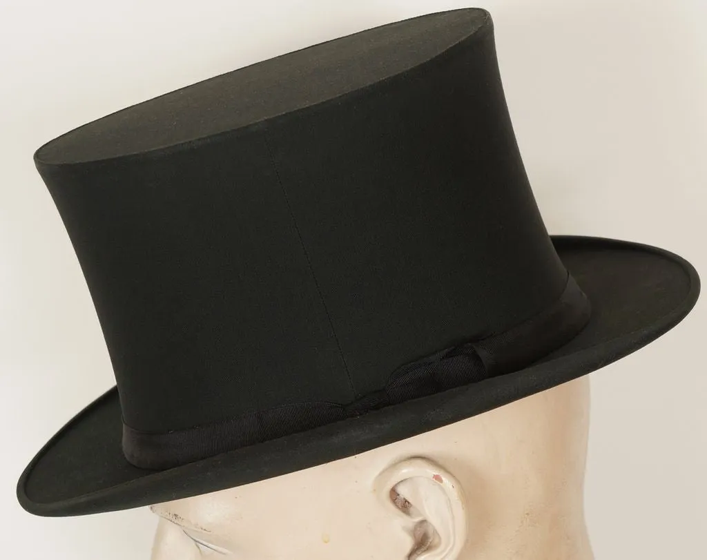 Top Hat Gibus Hat Silk Collapsible Opera Hat Chapeau Claque M 7 1/8