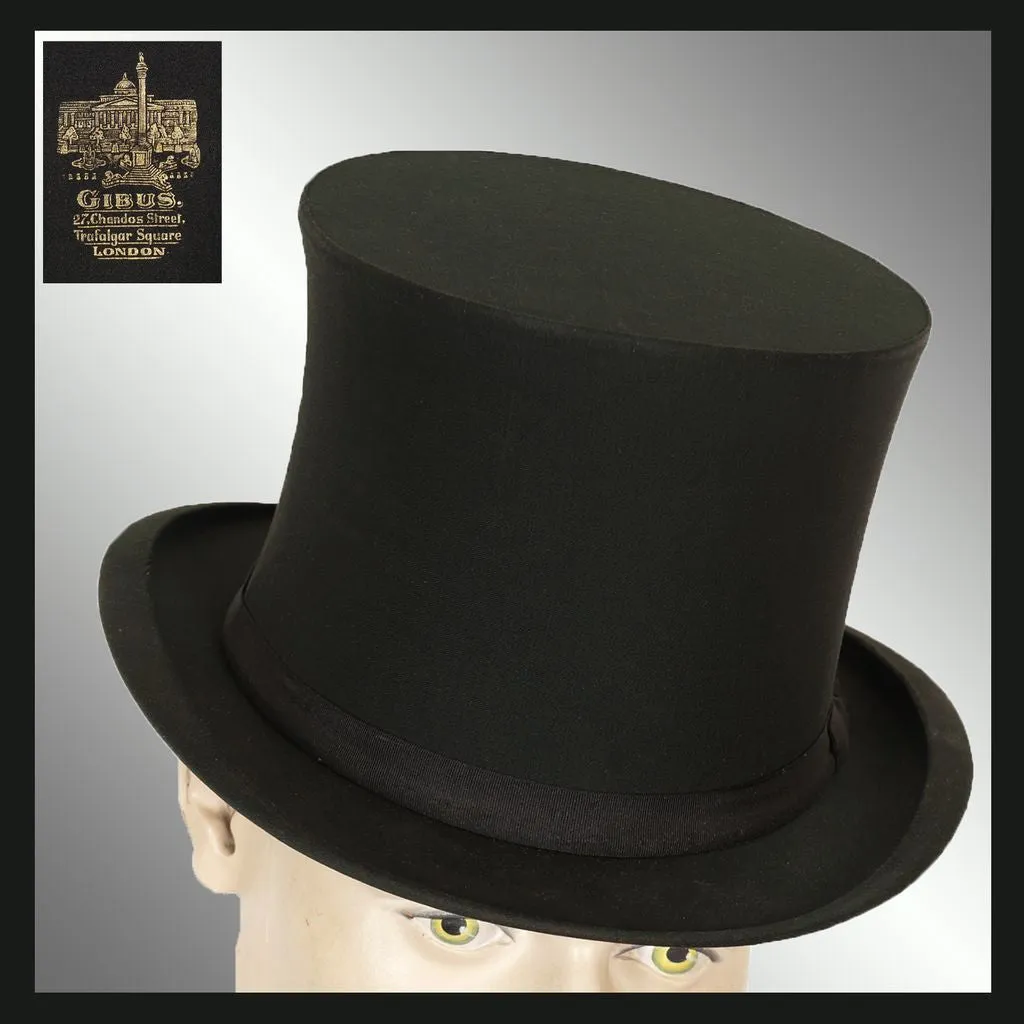 Top Hat Gibus Hat Silk Collapsible Opera Hat Chapeau Claque M 7 1/8