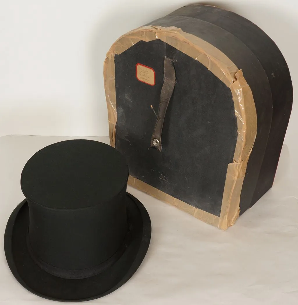 Top Hat Gibus Hat Silk Collapsible Opera Hat Chapeau Claque M 7 1/8