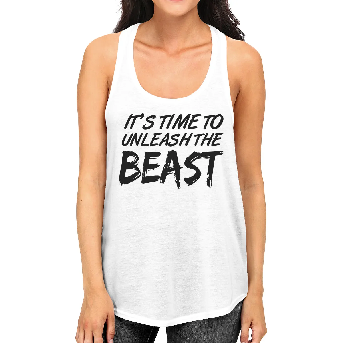 Unleash Beast Womens Cute Racerback Tank Top Funny Gym Gift Tanks