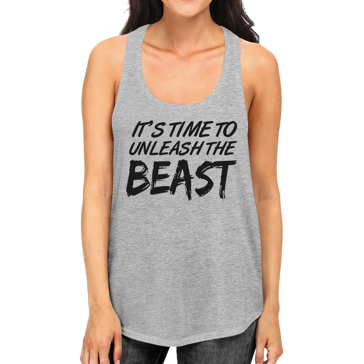 Unleash Beast Womens Cute Racerback Tank Top Funny Gym Gift Tanks