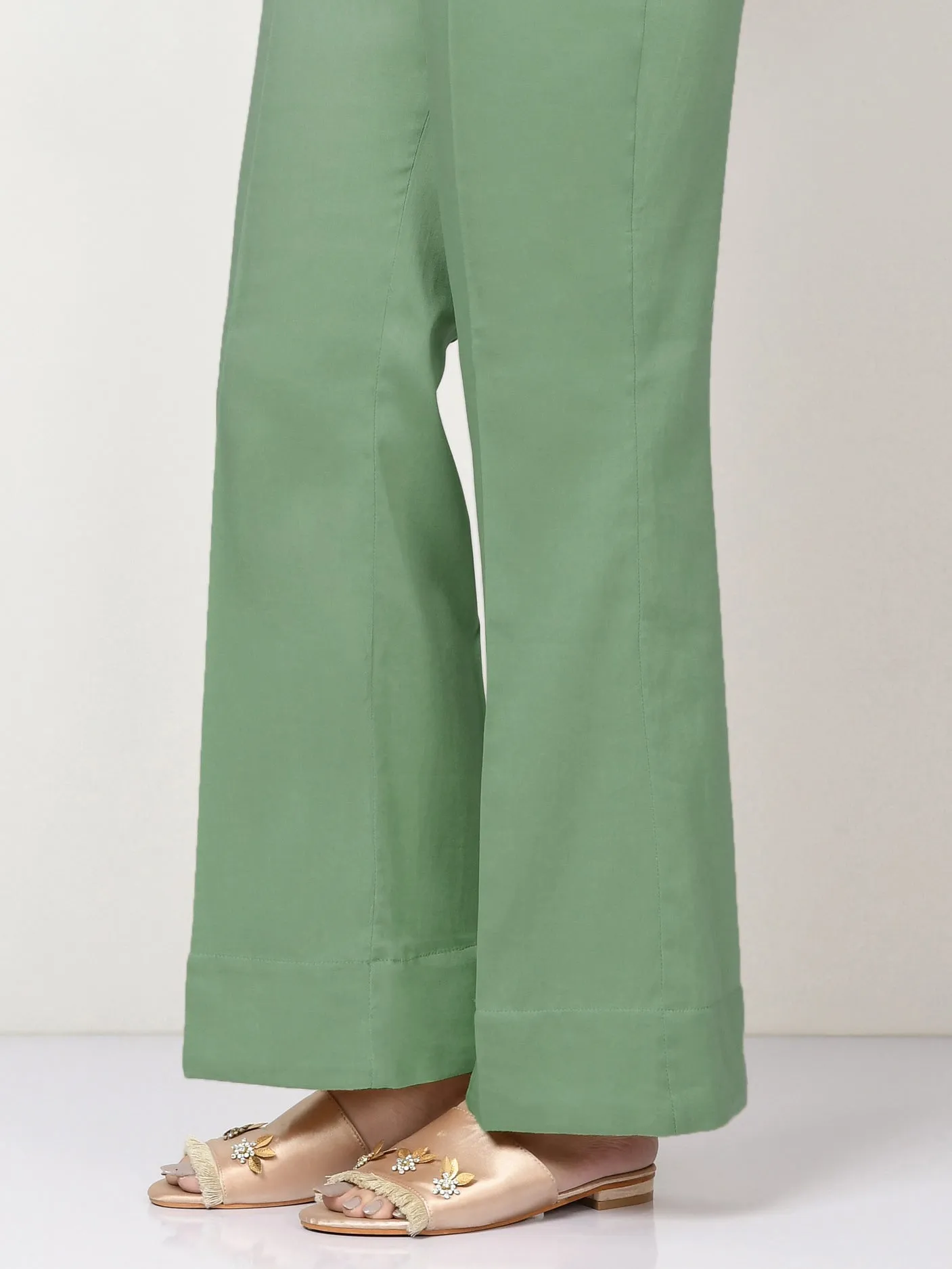 Unstitched Cambric Trouser - Turquoise