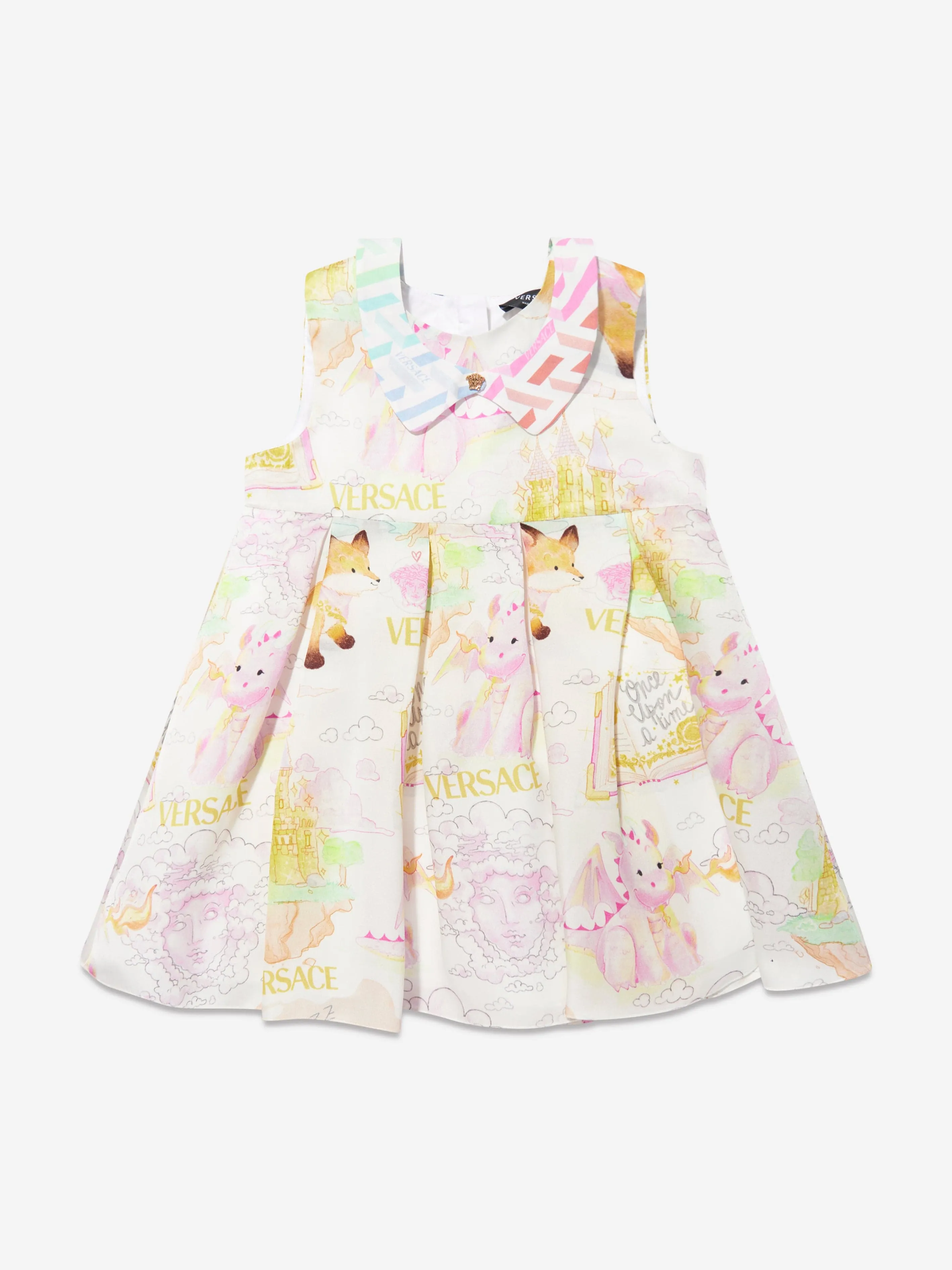 Versace Baby Girls Silk Dress And Knickers Set in Multicolour