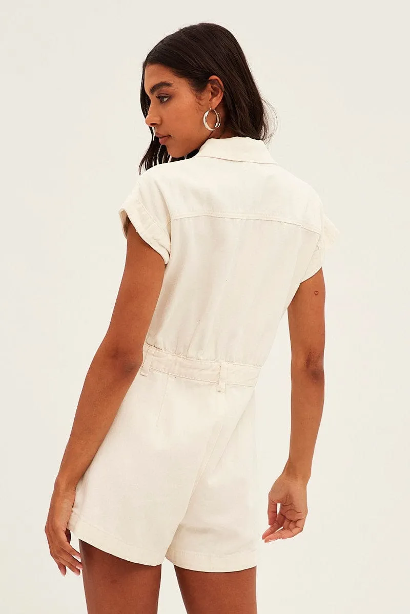 White Overall Denim